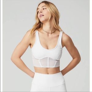 Alo airbrush mesh corset tank small